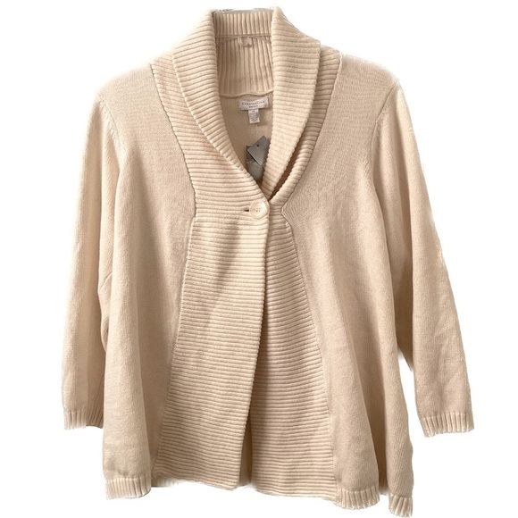 Quality Charter Club One Button Sweater Cardigan Jacket Size 2X (H12) - Picture 1 of 4